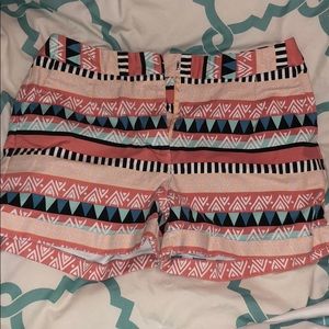 Aztec printed high waisted shorts